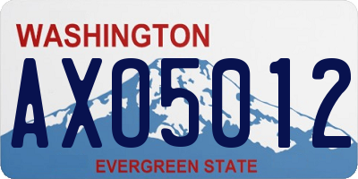 WA license plate AXO5012