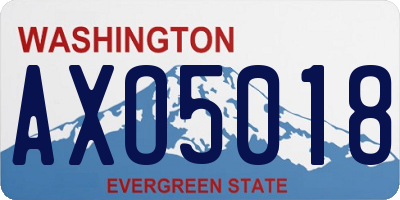 WA license plate AXO5018