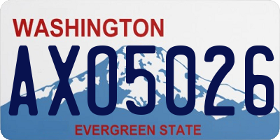 WA license plate AXO5026