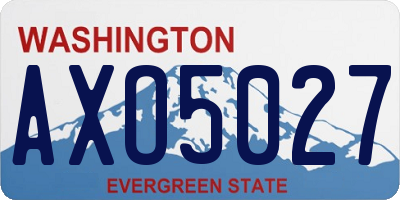 WA license plate AXO5027