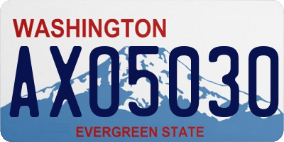 WA license plate AXO5030