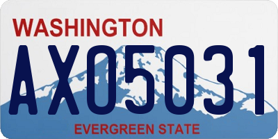 WA license plate AXO5031