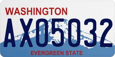 WA license plate AXO5032