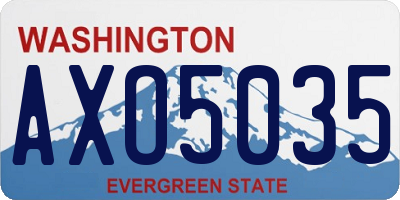 WA license plate AXO5035
