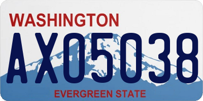 WA license plate AXO5038
