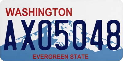 WA license plate AXO5048