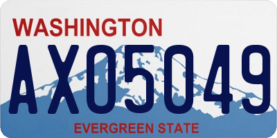 WA license plate AXO5049