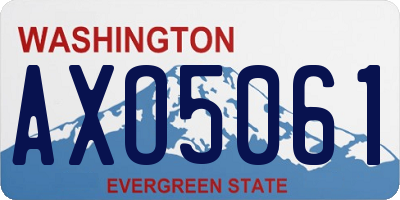 WA license plate AXO5061