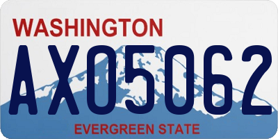 WA license plate AXO5062