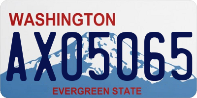 WA license plate AXO5065