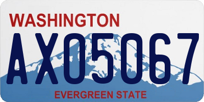 WA license plate AXO5067