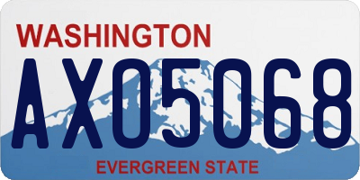WA license plate AXO5068
