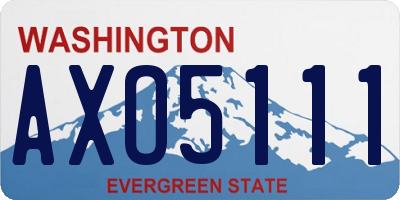 WA license plate AXO5111