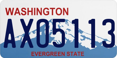 WA license plate AXO5113
