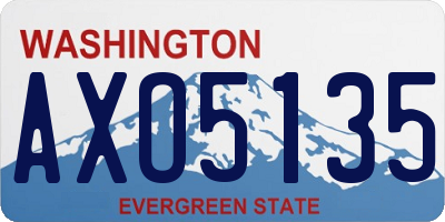 WA license plate AXO5135