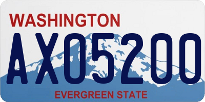 WA license plate AXO5200