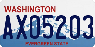 WA license plate AXO5203