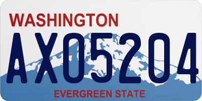 WA license plate AXO5204