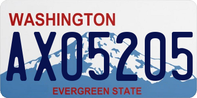 WA license plate AXO5205