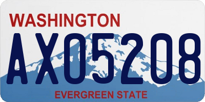 WA license plate AXO5208