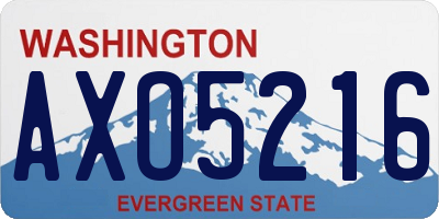WA license plate AXO5216