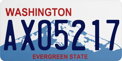 WA license plate AXO5217