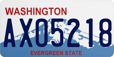 WA license plate AXO5218