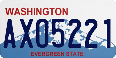 WA license plate AXO5221