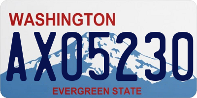 WA license plate AXO5230