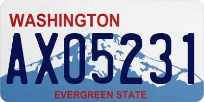 WA license plate AXO5231