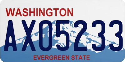 WA license plate AXO5233