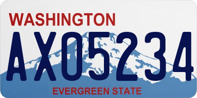 WA license plate AXO5234