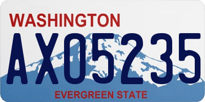 WA license plate AXO5235