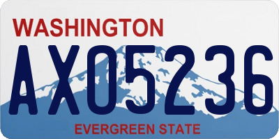 WA license plate AXO5236