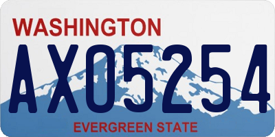 WA license plate AXO5254