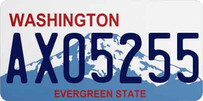 WA license plate AXO5255