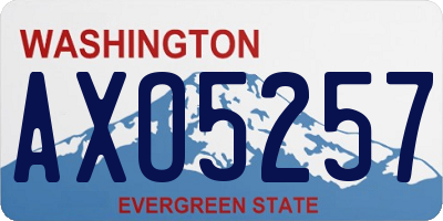 WA license plate AXO5257