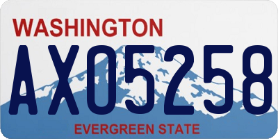 WA license plate AXO5258