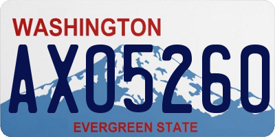 WA license plate AXO5260