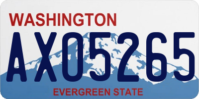 WA license plate AXO5265