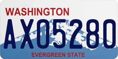 WA license plate AXO5280