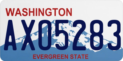 WA license plate AXO5283