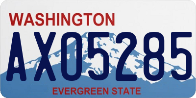 WA license plate AXO5285