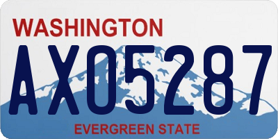 WA license plate AXO5287