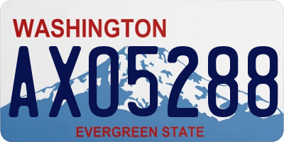 WA license plate AXO5288