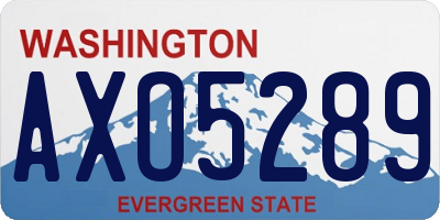 WA license plate AXO5289