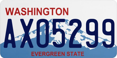 WA license plate AXO5299