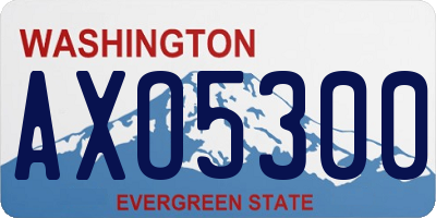WA license plate AXO5300