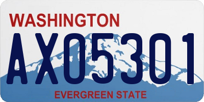 WA license plate AXO5301