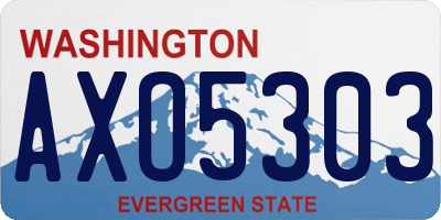 WA license plate AXO5303